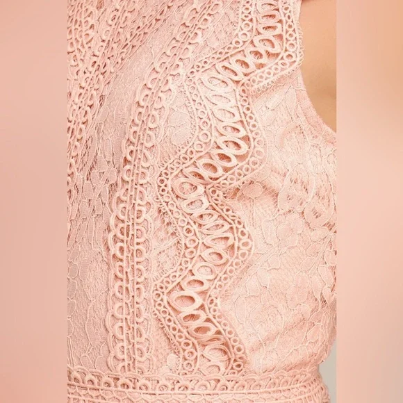 NWOT Lulus My Sweetheart Blush Pink Lace Mini Dress - Picture 4 of 9